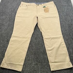 LL Bean Stretch Khaki Pants Mens 42x30 Classic Fit Chino Straight Lakewashed NWT